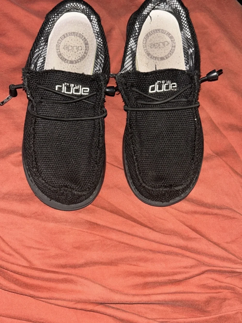 Hey Dude Black Mesh Slip-On Loafers
